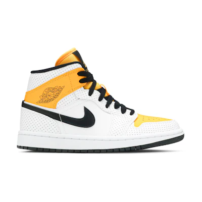(W) Jordan 1 Mid 'Perforated - White University Gold'
