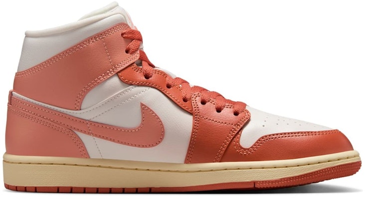 (Women) Air Jordan 1 Mid 'Sail Madder Root' BQ6472-180 Details for (Women) Air Jordan 1 Mid 'Sail Madder Root' BQ6472-180