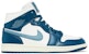 (W) Air Jordan 1 Mid 'Sky J French Blue' Biru Perancis. BQ6472-414