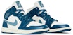 (W) Air Jordan 1 Mid 'Sky J French Blue' Biru Perancis. BQ6472-414