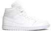 Buy (W) Air Jordan 1 中帮 '全白漆皮钩' BQ6472-100