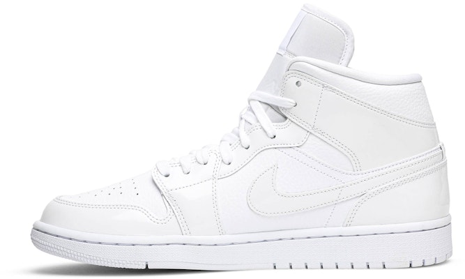 (W) Air Jordan 1 中帮 '全白漆皮钩' BQ6472-100 Lookbook (W) Air Jordan 1 中帮 '全白漆皮钩' BQ6472-100