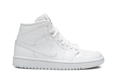 (Women) Air Jordan 1 Mid 'White Snakeskin' BQ6472-110
