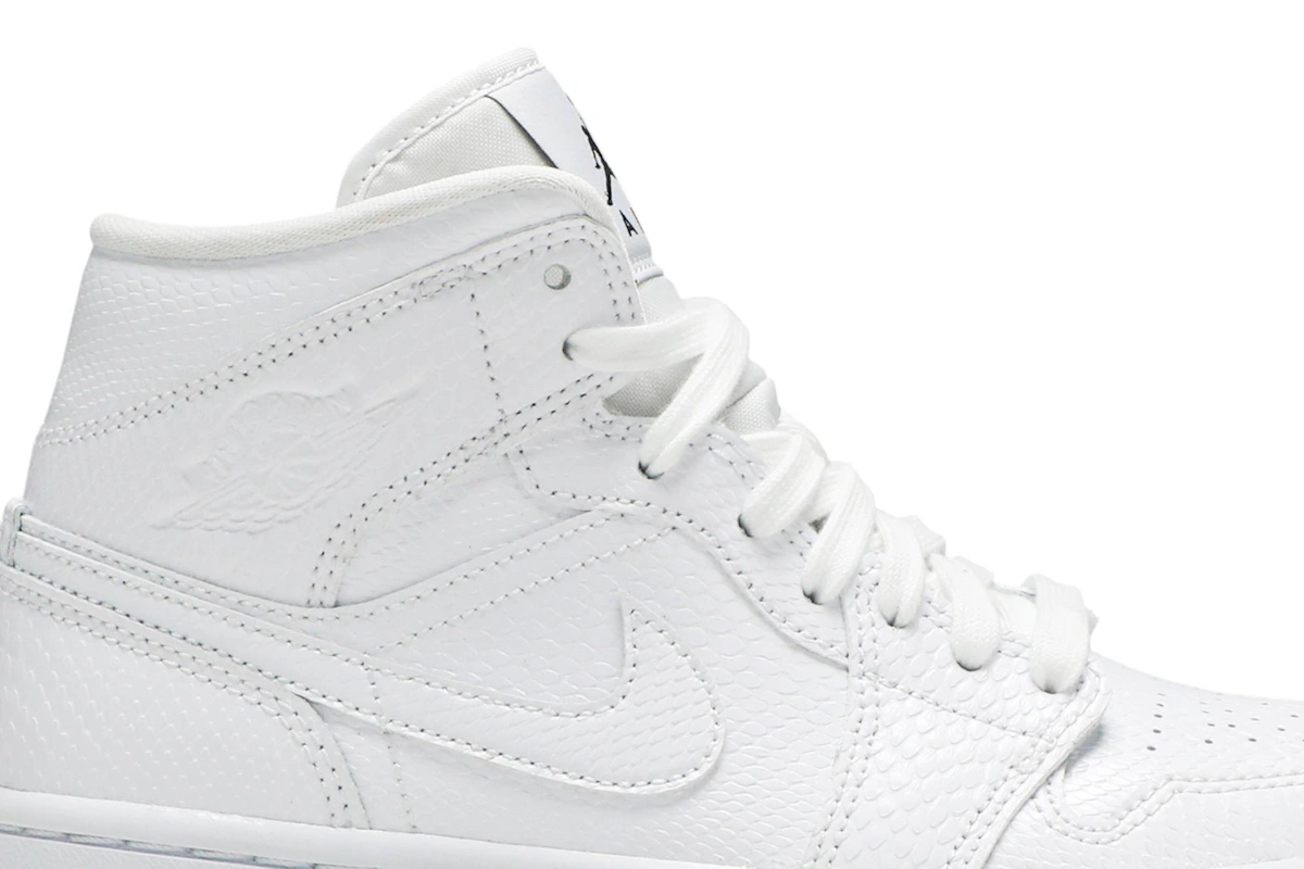 (Women) Air Jordan 1 Mid 'White Snakeskin' BQ6472-110