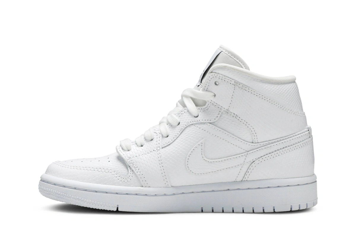 (Women) Air Jordan 1 Mid 'White Snakeskin' BQ6472-110