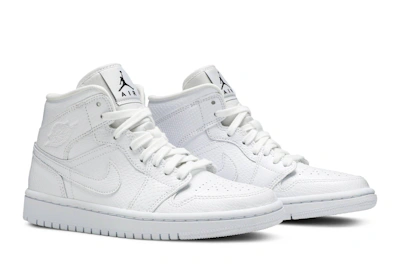 (Women) Air Jordan 1 Mid 'White Snakeskin' BQ6472-110
