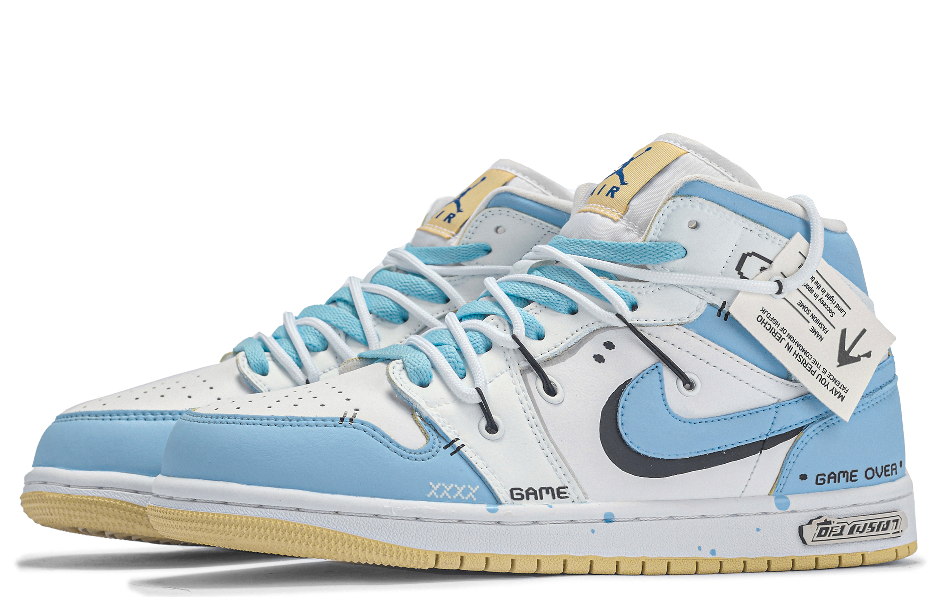 Lookbook (W) Air Jordan 1 中帮定制款 '达·芬奇 GameOver' BQ6472-701(TeamM-GameOver)