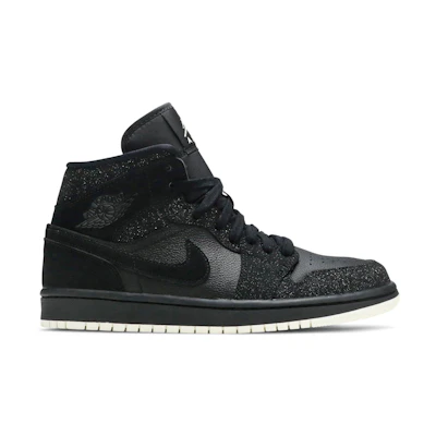 (W) Jordan 1 Mid Glitter Black