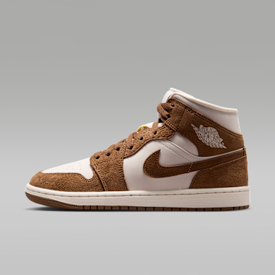 (Women) Air Jordan 1 Mid Light British Tan/Chalk BQ6472-203