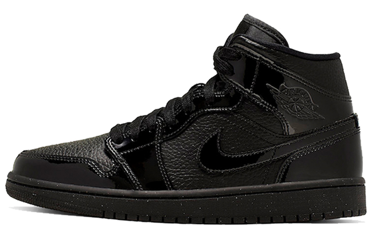 Buy (W) Air Jordan 1 Mid Patent 'Hitam Triple' BQ6472-003