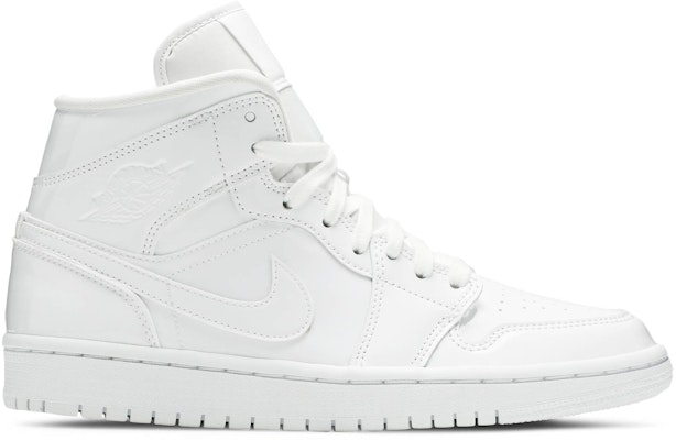 (Women) Air Jordan 1 Mid Patent 'Triple White' BQ6472-111 Buy (Women) Air Jordan 1 Mid Patent 'Triple White' BQ6472-111