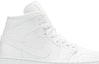 Order (Wanita) Air Jordan 1 Mid Patent 'Putih Triple' BQ6472-111