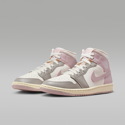Purchase (W) Air Jordan 1 中筒 米白/迷霧灰/椰奶/玫瑰粉 BQ6472-122