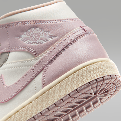 Cheap (W) Air Jordan 1 中筒 米白/迷霧灰/椰奶/玫瑰粉 BQ6472-122
