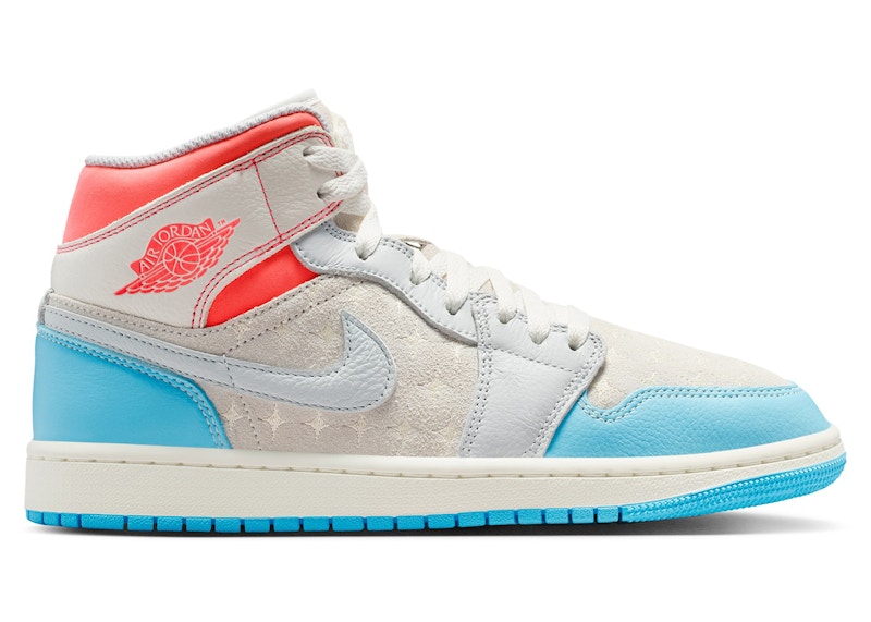 Buy (Women) Air Jordan 1 Mid 'Sail Hot Lava Blue Chill' IM7420-133
