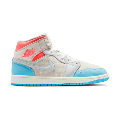 (W) Jordan 1 Mid 'Sail Hot Lava Blue Chill'