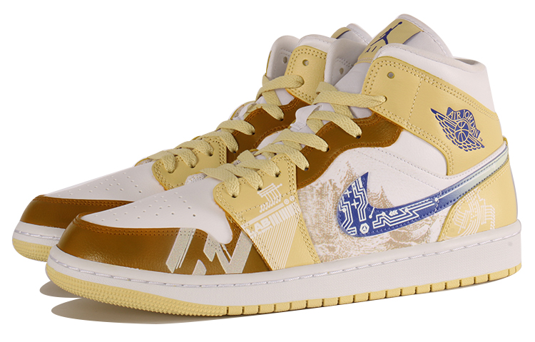 Lookbook (W) Air Jordan 1 Mid Kuning Putih 'Proyek Bulan Teknologi Luar Angkasa' BQ6472-701-485097