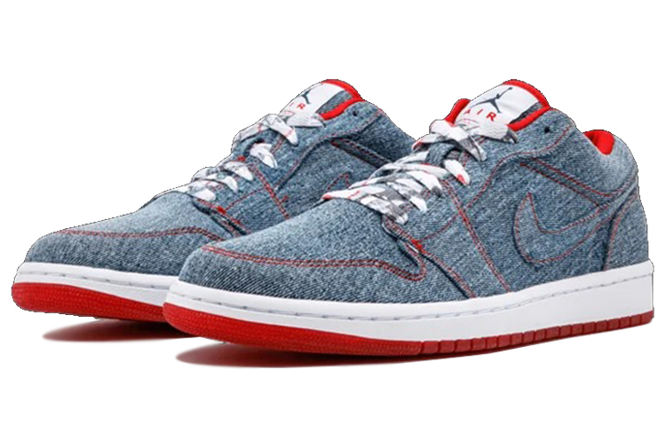 Lookbook (W) Air Jordan 1 Retro Low 'Denim' Pria Wanita Sneakers 315921-491