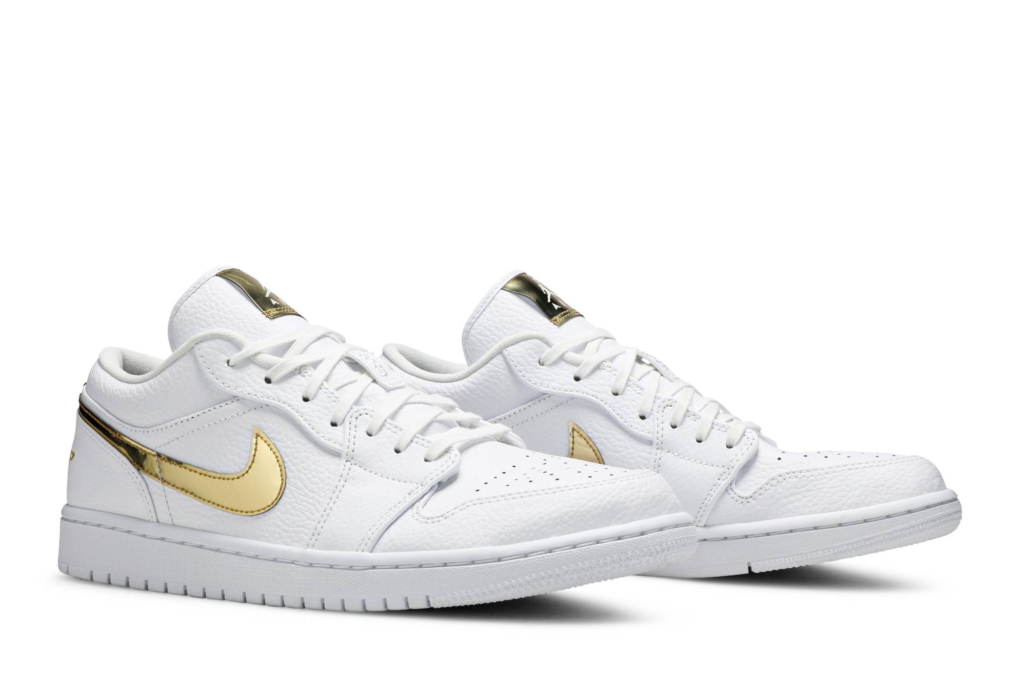 (Women) Air Jordan 1 Retro Low White Metallic Gold CZ4776-100 Nicesnk