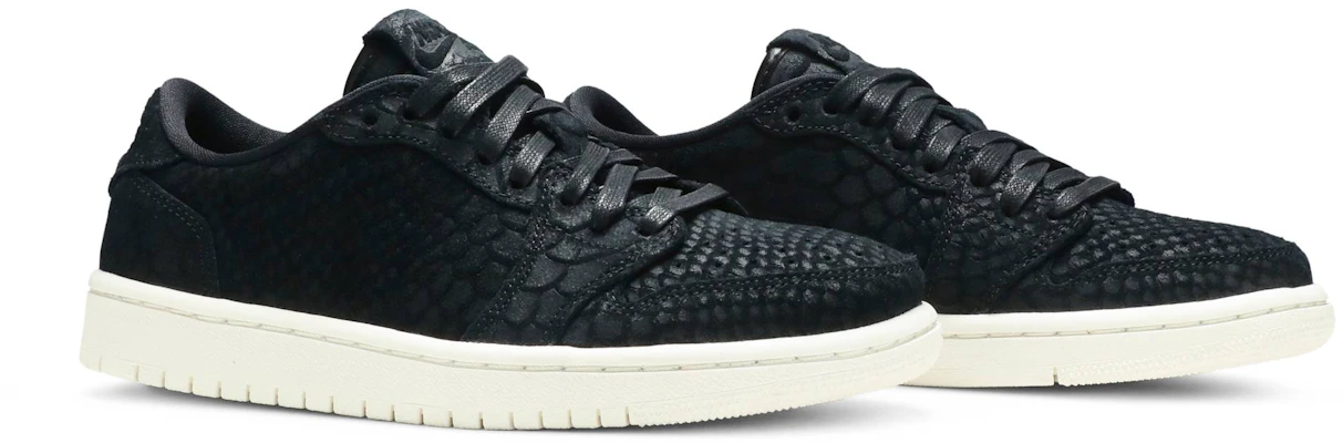 Women Air Jordan 1 Retro Low NS Black Python AJ6004 010 AJ6004