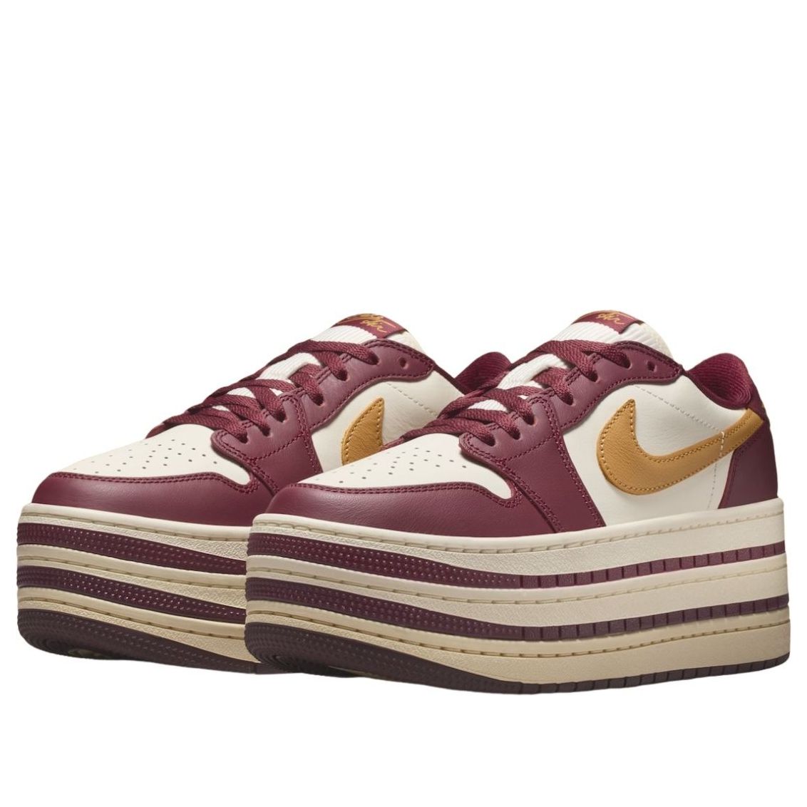 Order (W) Air Jordan 1 Triple Stack ''Team Red Pale Ivory'' Merah Gading Pucat. HV8288-600