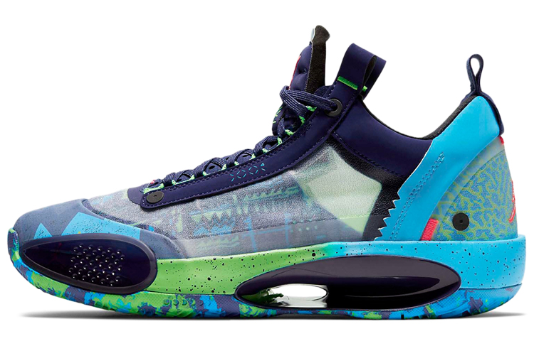 (Women) Air Jordan 34 Low PF Regency Purple 'Blue Green' CZ7746-500