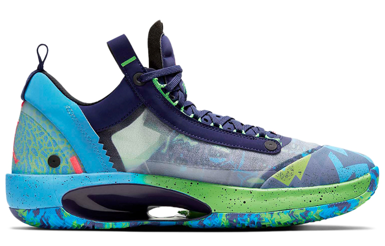 Order (W) Air Jordan 34 Low PF Regency Purple ''Blau Grün''. CZ7746-500