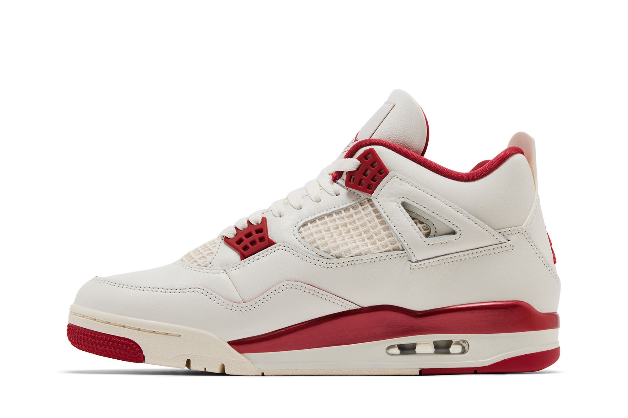 Shop (Women) Air Jordan 4 Retro Valentine's Day 'Pale Ivory Sierra Red' HV0823-108