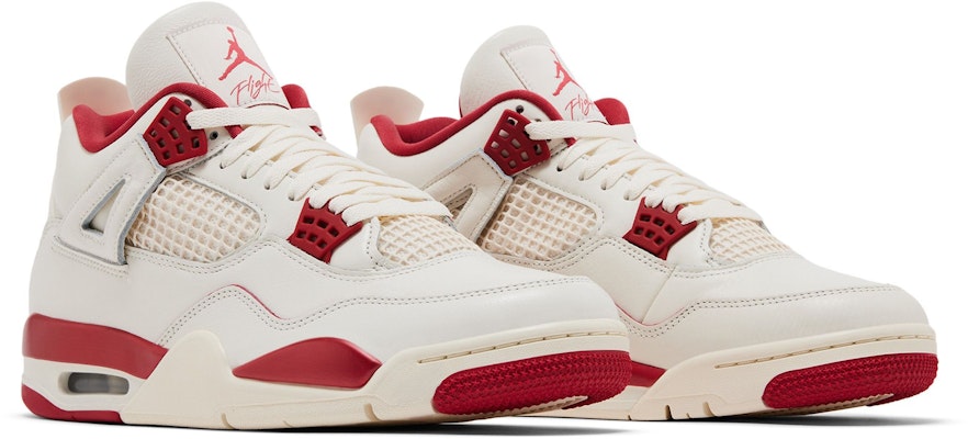 (Women) Air Jordan 4 Retro Valentine's Day 'Pale Ivory Sierra Red' HV0823-108 1