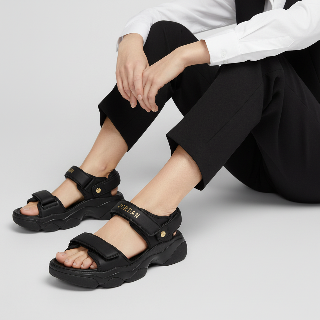 Order (W) Air Jordan Deja Sandal 'Hitam Emas Metalik' FN5036-001