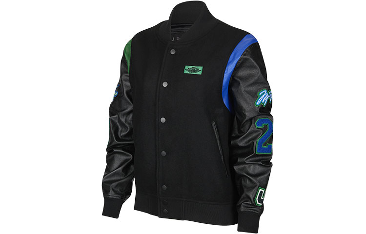 (Women) Air Jordan x Aleali May Black Varsity Jacket Back to School Edition DC2435-010
