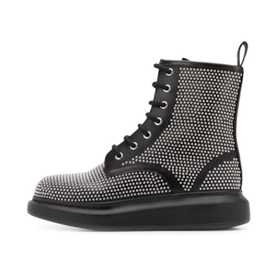 (W) Alexander McQueen 1081 Stud Lace-Up Boot 'Black'