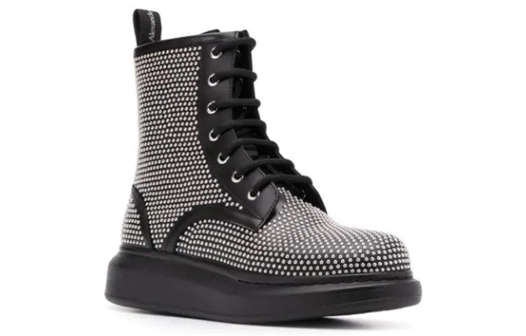 (W) Alexander McQueen 1081 Stud Lace-Up Boot 'Black' 圖 2