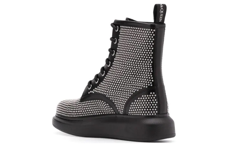 (W) Alexander McQueen 1081 Stud Lace-Up Boot 'Black' 圖 3