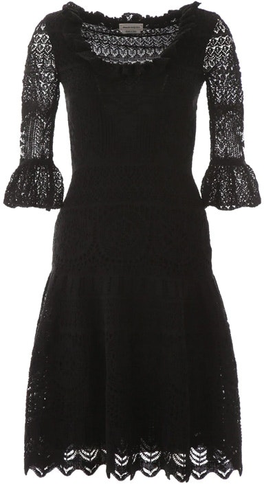 women-alexander-mc-queen-black-crochet-knit-ruffled-hem-short-sleeve-dress-610734-q1-ami-1000