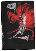 (Women) Alexander McQueen Black Fashionable Warm Knit Scarf 7062743203Q1074 (Women) Alexander McQueen Black Fashionable Warm Knit Scarf 7062743203Q1074