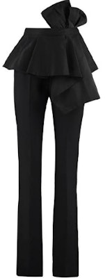 (W) Alexander McQueen Pantalones Negros Casual con Volantes y Lazo en la Cintura 650106-QJAAA-1000 Order (W) Alexander McQueen Pantalones Negros Casual con Volantes y Lazo en la Cintura 650106-QJAAA-1000