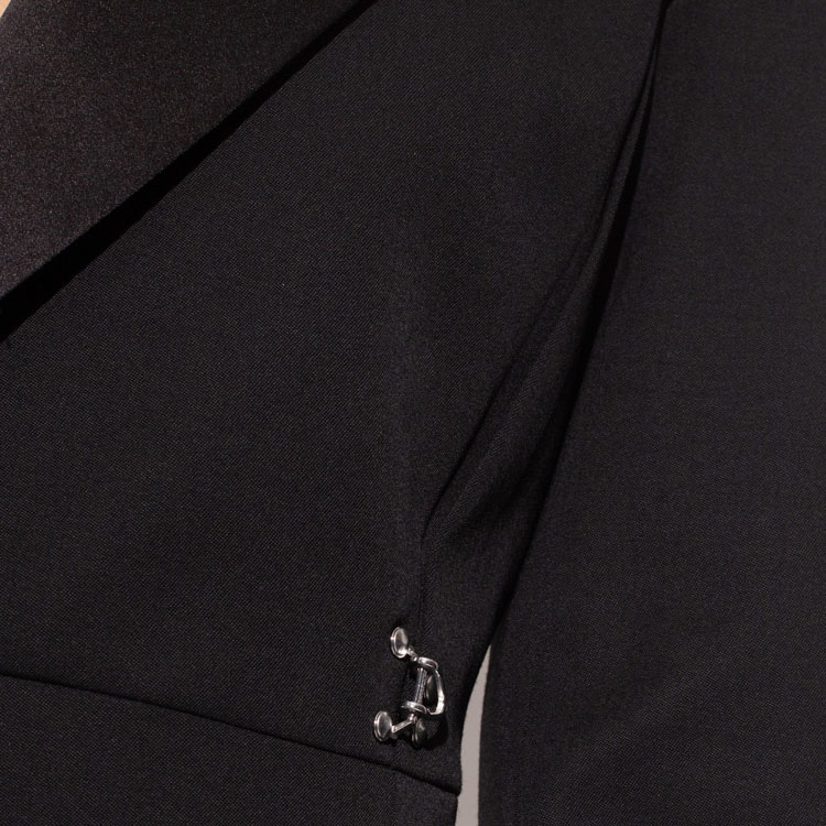 Details for (Women) Alexander McQueen  Black Solid Letter Print Zip-Up Jacket 752829-QJAAC-1000