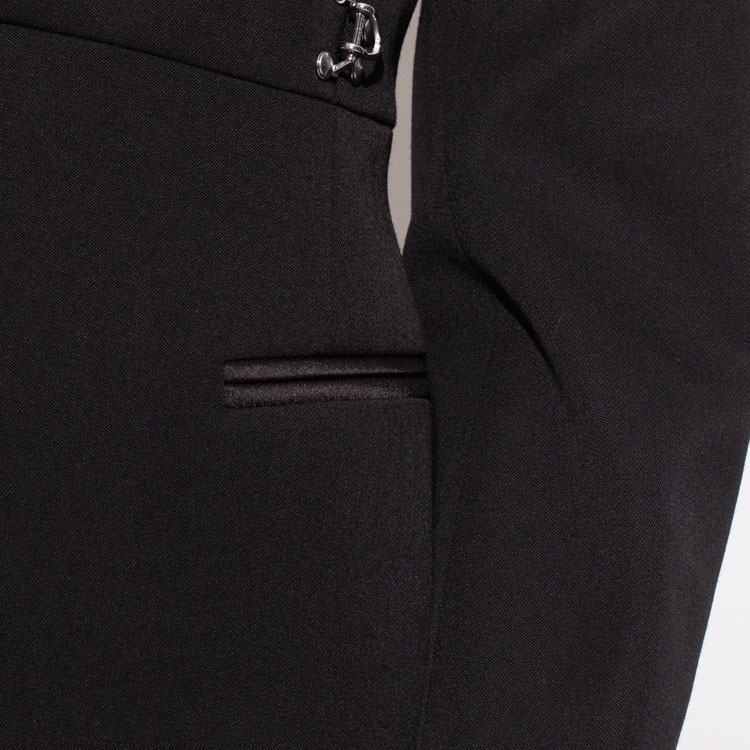 Sizing (Women) Alexander McQueen  Black Solid Letter Print Zip-Up Jacket 752829-QJAAC-1000