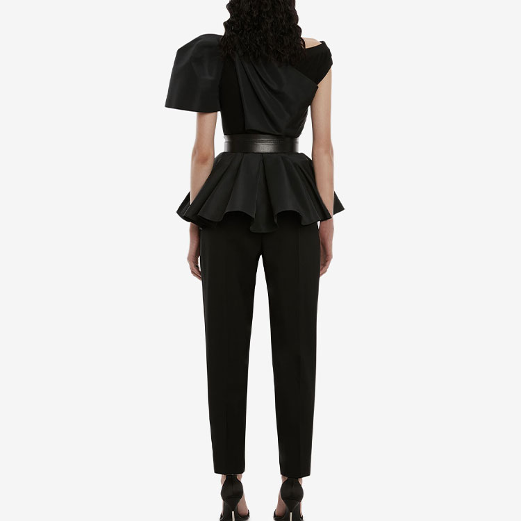 (Women) Alexander McQueen  Black Solid Tapered Suit Trousers 686728-QJACA-1000 圖 4