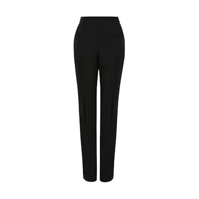 (Women) Alexander McQueen Black Tapered Pants with Cut-Out Detail FW22 Collection. 714689-QJAC7-1000