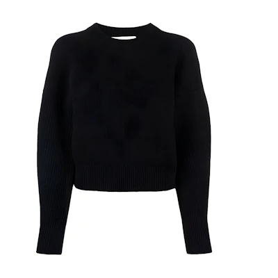 (Women) Alexander McQueen Black Wool Crewneck Sweater FW22. 688350-Q1AX9-1000