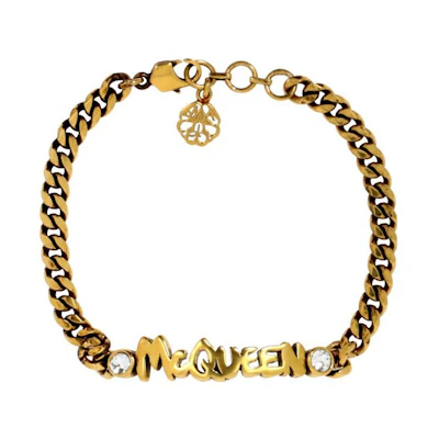 (Women) Alexander McQueen Brass Letter Logo Fashion Bracelet. 710501J160T7114