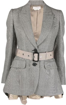 (W) Alexander McQueen Blazer Coklat Houndstooth Peplum 697029-QKAA0-0549 Buy (W) Alexander McQueen Blazer Coklat Houndstooth Peplum 697029-QKAA0-0549