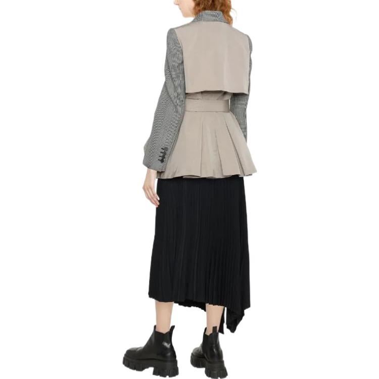 Shop (W) Alexander McQueen Blazer Coklat Houndstooth Peplum 697029-QKAA0-0549