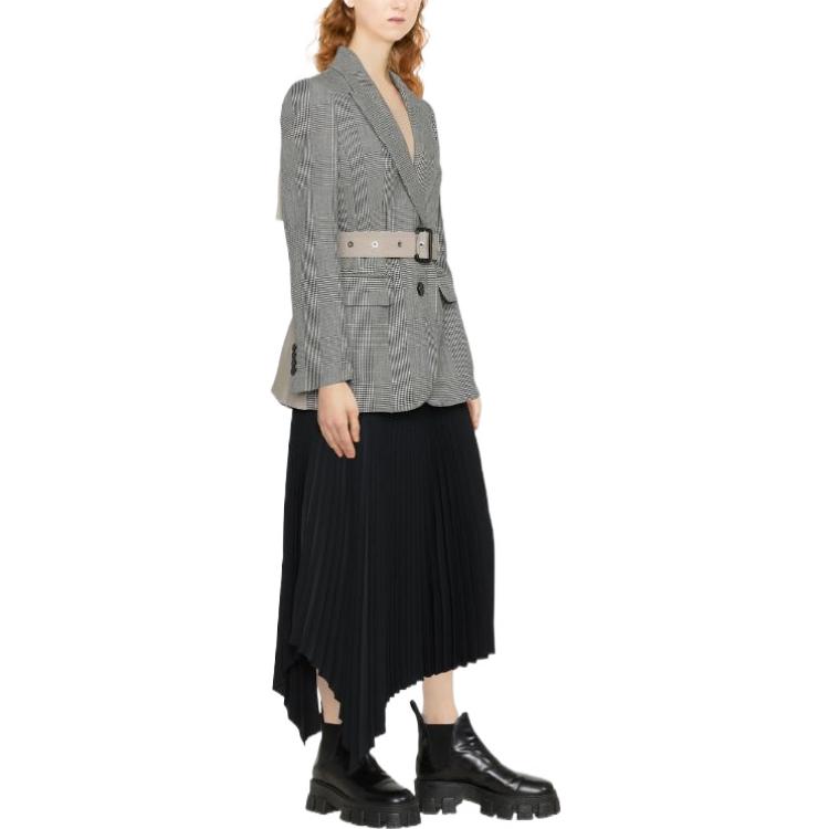 Purchase (W) Alexander McQueen Blazer Coklat Houndstooth Peplum 697029-QKAA0-0549