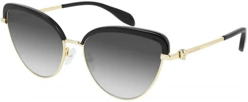 Order (W) Alexander McQueen Gafas de Sol de Metal Ojo de Gato Negras AM0257S-001 58