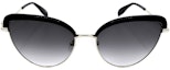 Lookbook (Women) Alexander McQueen Cat-Eye Metal Sunglasses Black AM0257S-001 58