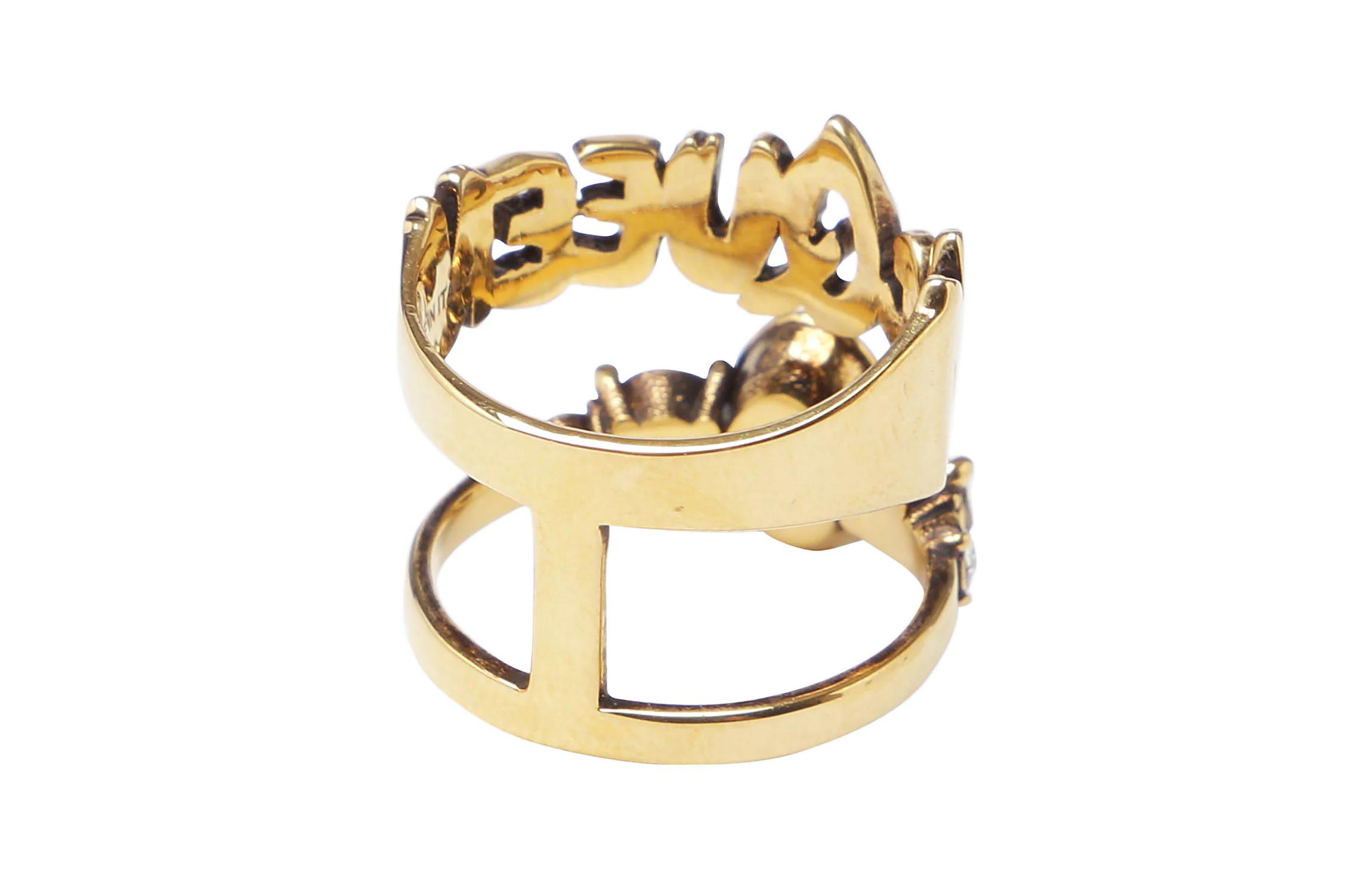 Lookbook (Women) Alexander McQueen  Double Ring Brass Gold Lettering 710498J160T7114