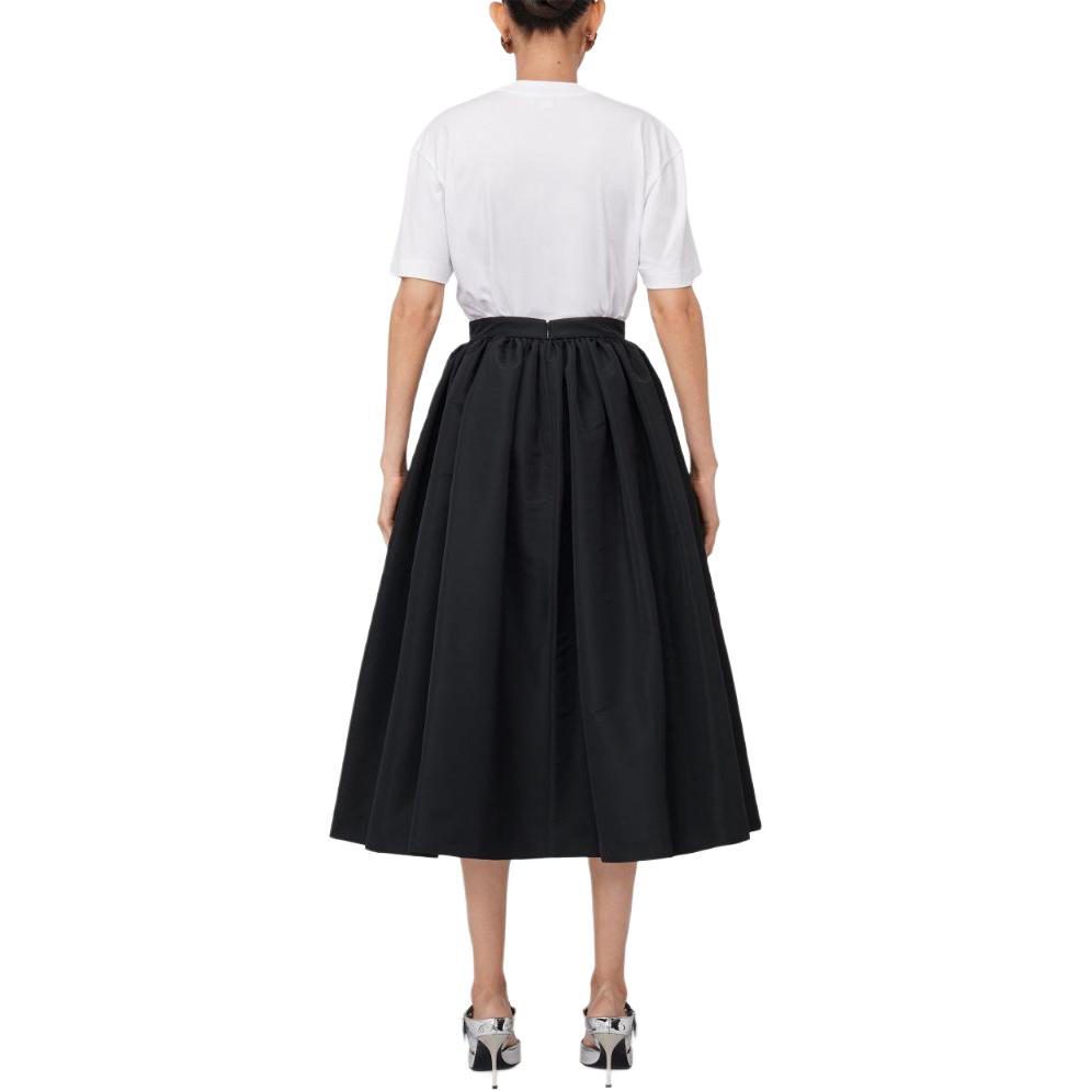 Shop (Women) Alexander McQueen  Floral Letter Print White Crewneck T-Shirt SS24 781466-QZALQ-0900